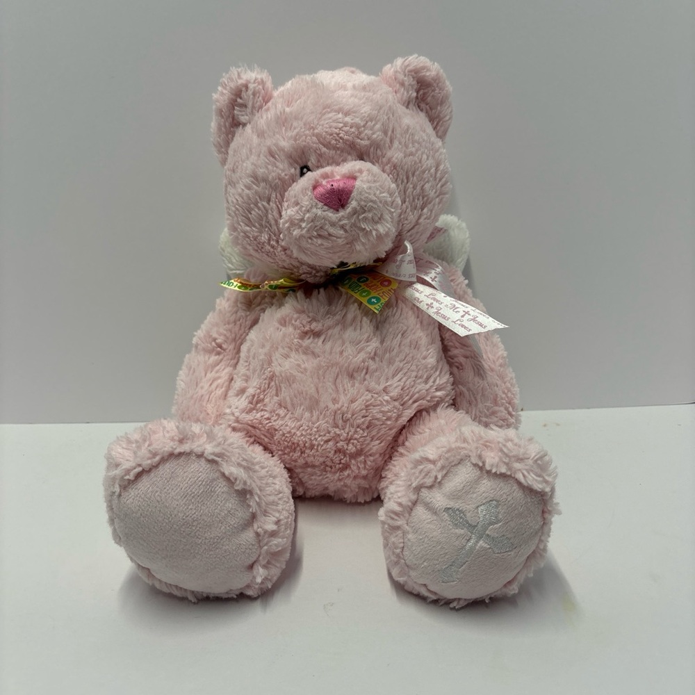 GANZ 16” BABY CUDDLE ANGEL BEAR PINK TEDDY W/WINGS‎ STUFFED ANIMAL PLUSH TOY